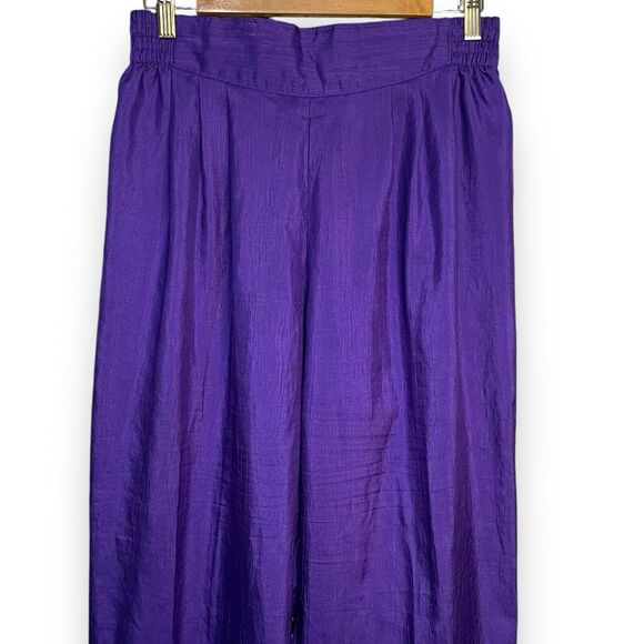 Joan Walters Windbreaker Pants Women's 14 Purple Casual Vintage USA Pockets Chic - Picture 9 of 15